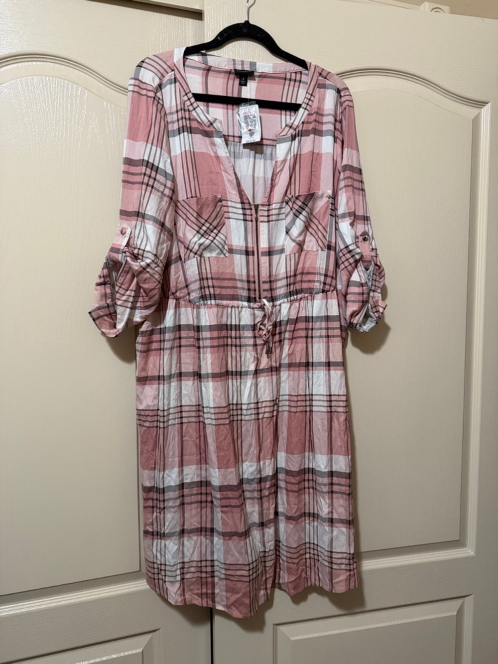 torrid Pink Plaid Midi  Dress